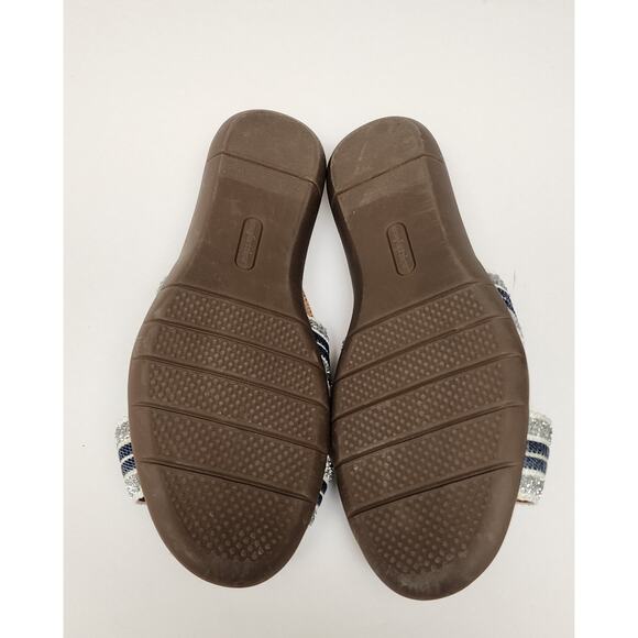 Comfortview Women's Slingback Blue/White Flat Sandals Size 10W - Picture 12 of 12